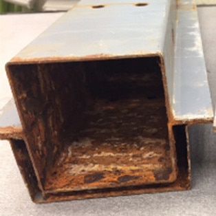 unprotected car frame