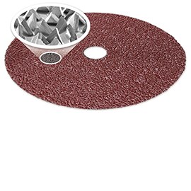 image of a fibre disc with a close up of the abrasive material