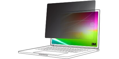 Laptop with a 3M™ Bright Screen Privacy Filters on the screen.
