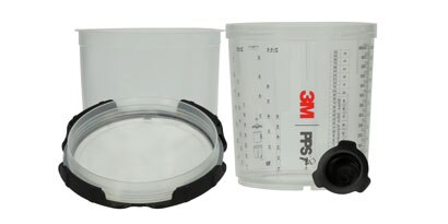 Image of linered spray cup, liner and lid
