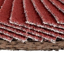 close up of a flap disc