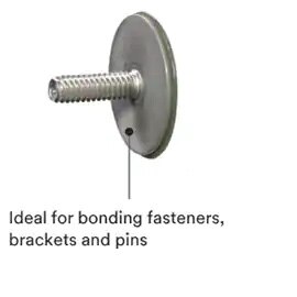 Fastener demonstrating ideal application on bonding fasteners, brackets and pins