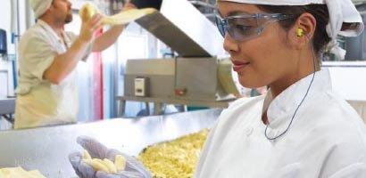 Food Industry PPE: Man with Safety Googles
