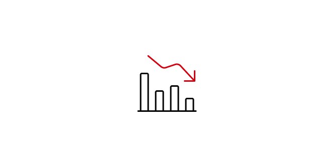 icon of chart with downward trend
