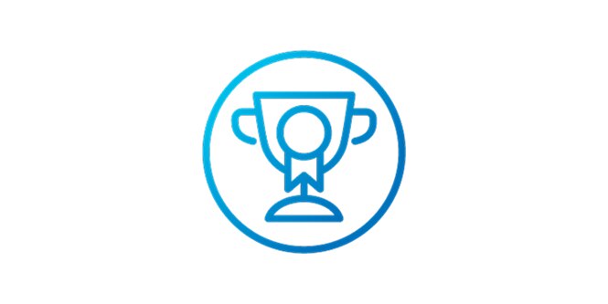 icon of a trophy with ribbon
