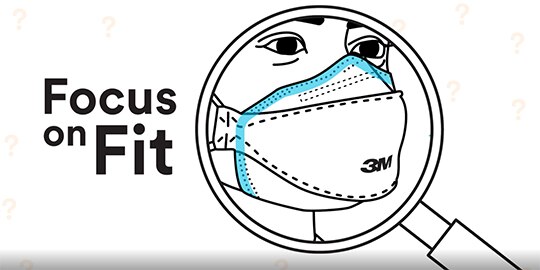 illustration of person wearing respirator with seal highlighted
