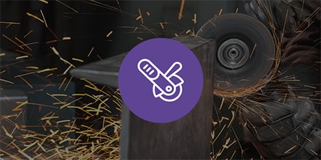 Cutting applications image with an embedded icon
