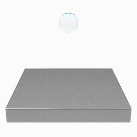 An animation illustrating the surface energy wet out process. A droplet of water makes contact with a surface and spreads out over the surface.