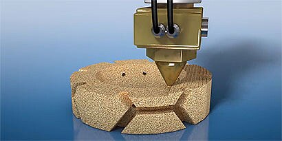 3D printing head and abrasive wheel
