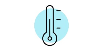 Thermal conductivity icon icon of a thermometer
