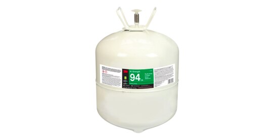 White cylinder of 3M™ Hi-Strength Postforming Adhesive 94 CA.
