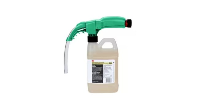 portable version of 3M flow control system that attaches directly to chemical bottle
