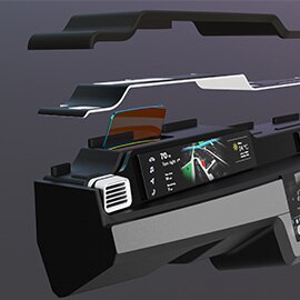 Automotive dashboard exploded view