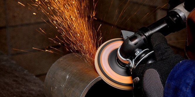 Beveling metal with 3M disc
