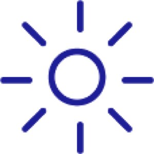 Icon of light with rays emanating from the center.