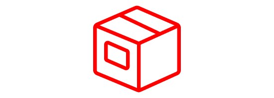 Icon of a box to be sent or delivered.
