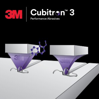 close up image of Cubitron 3 3M precision shaped grain
