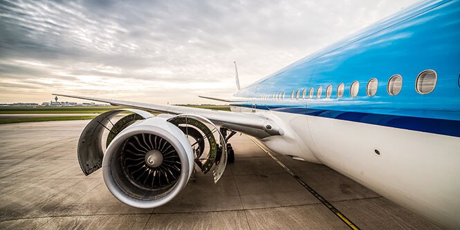image showing wing and engine of an airplane
