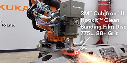 pushcorp robotic weld grinding steel bumper
