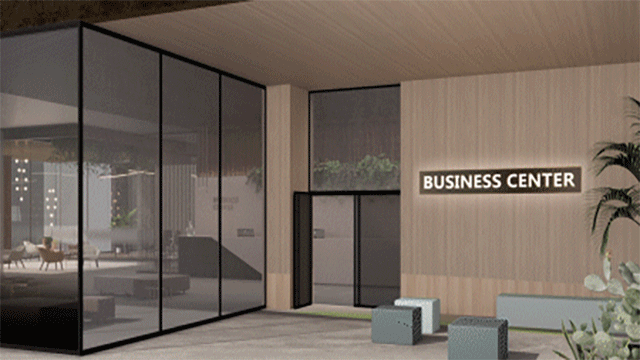 Interior office with large glass windows utilizing 3M™ Glass Finishes.
