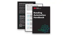 Three pages of the 3M Bonding Automation Handbook are shown
