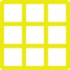Yellow hectares grid icon.