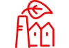 Icon of two houses side by side with a tree leaf above them.