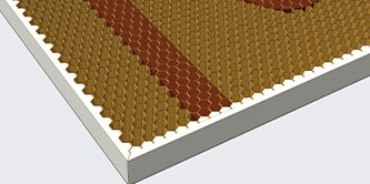 Void filler material between honeycomb and panel substrate