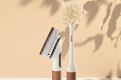 Two new Scotch-Brite Greener Clean Products against a beige background.