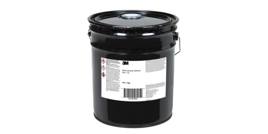 Black 5 gallon pail of 3M™ Nitrile Industrial Adhesive 4491.

