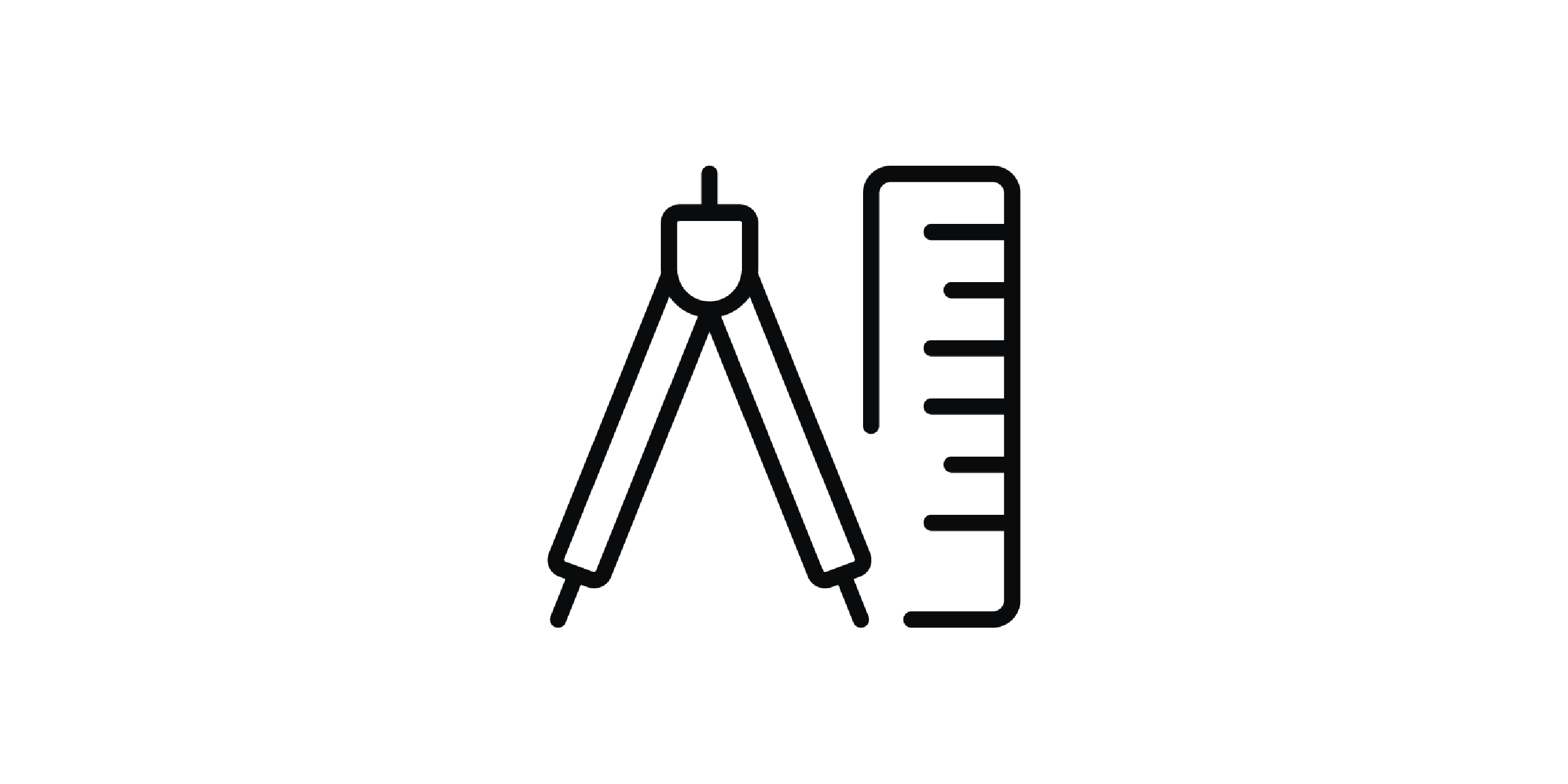Icon of a drawing compass and ruler
