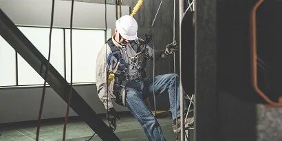 Worker using lanyard
