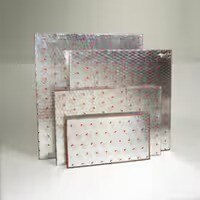 Four rectangular 3M RC Plus+ sealing system panels of varying sizes with silver reflective surfaces and red patterns.