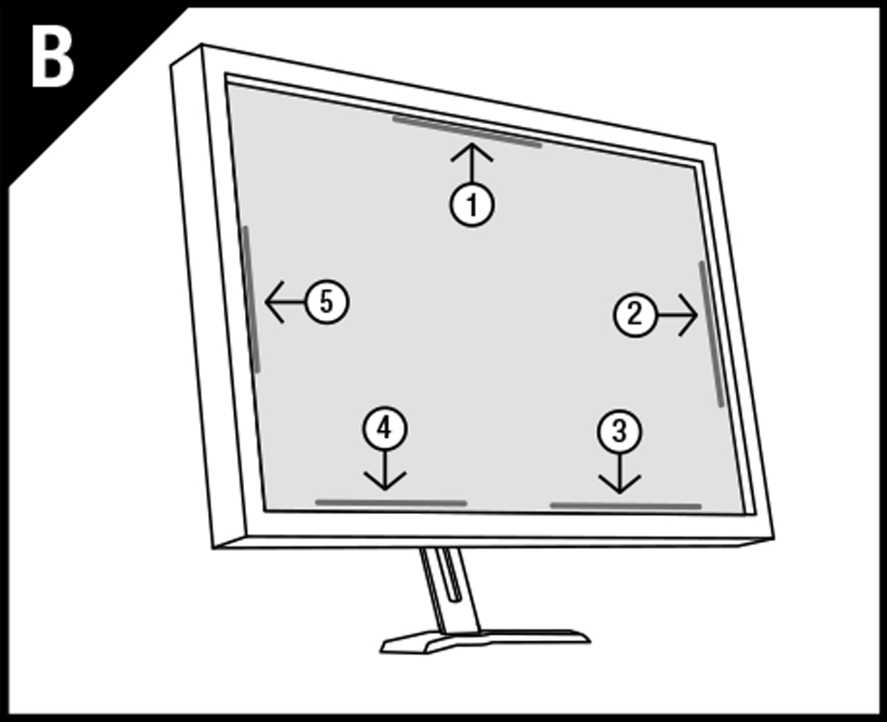 Illustration of attachment strips on a privacy filter for monitors. Illustration of attachment strips on a privacy filter for monitors.