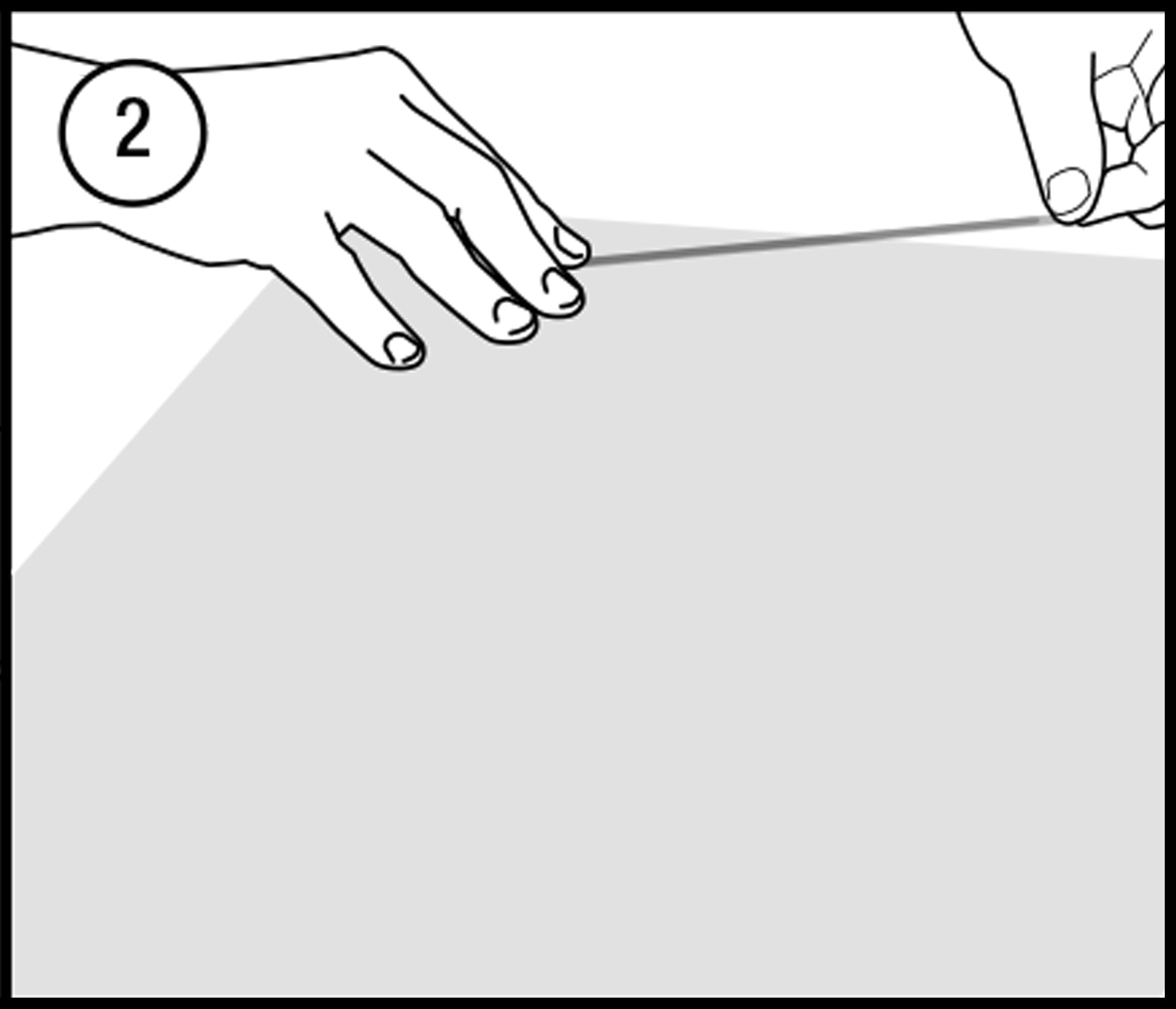 Illustration of attachment strip lining up to edge of privacy filter Illustration of attachment strip lining up to edge of privacy filter