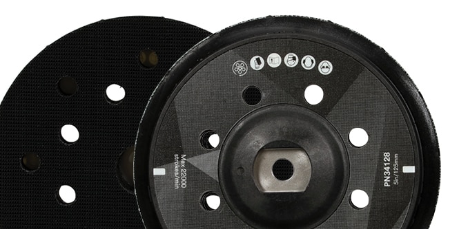 Two 3M™ Perfect-It™ Random Orbital Paint Finishing System pads.
