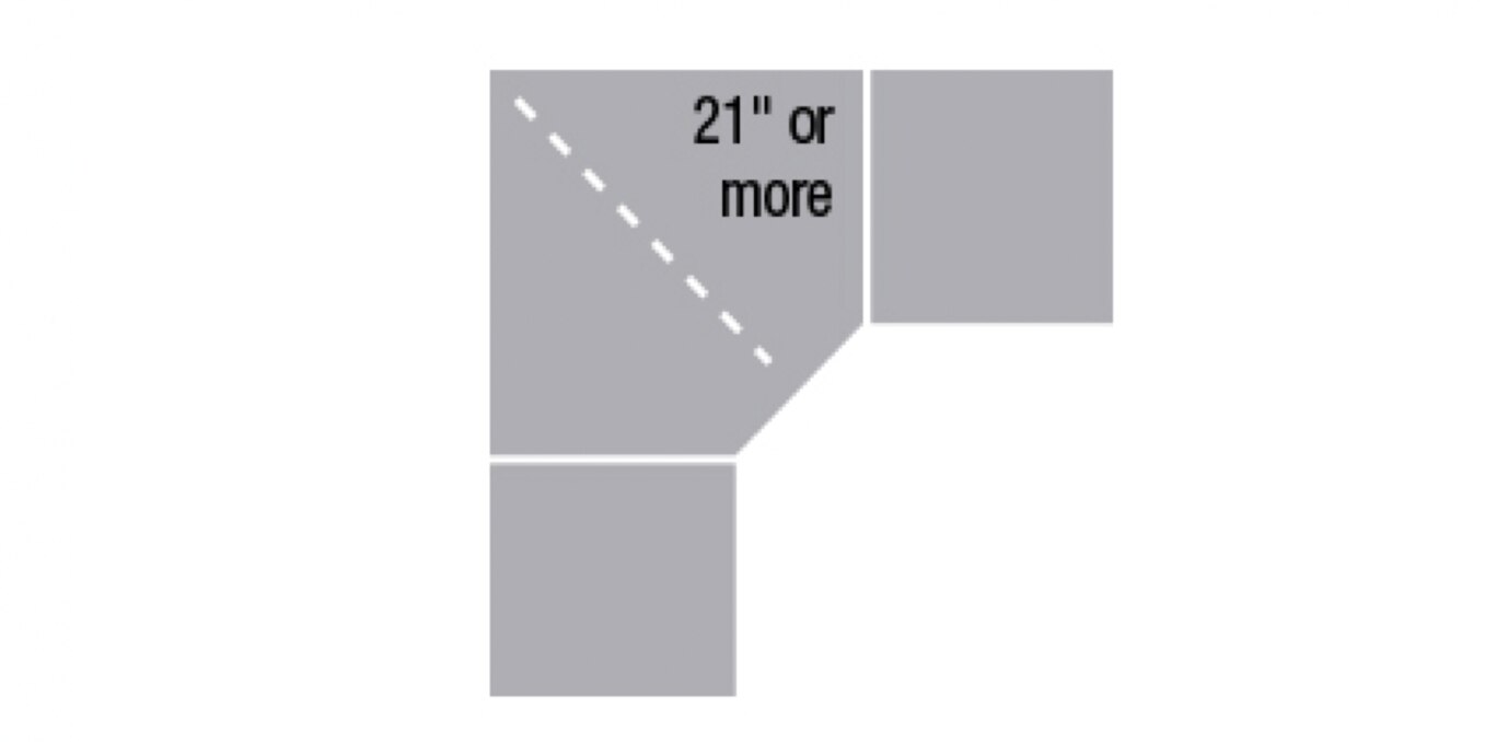 21” or more Corner Workstation
