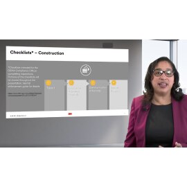 Shari Smith presenting a webcast about silica in construction