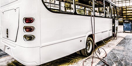 Parked commercial vehicle.
