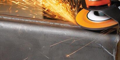 An angle grinder weld grinding
