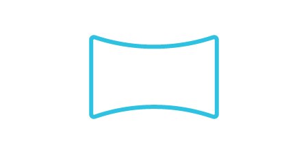 Deliver bigger, thinner and more curved automotive display designs icon of a screen.
