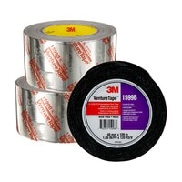 Two rolls of 3M&trade; Venture Tape&trade; UL 181B-FX duct tape stacked with a black roll of tape in front