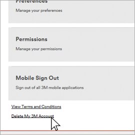 3M Academy Delete Account Screen