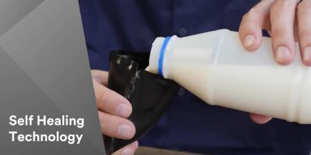 Demonstration of 3M Mastic Tape self-healing technology on a puncture

