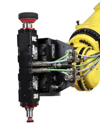 Robotic arm equipped with 3M abrasives
