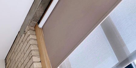 Window treatments in a home office
