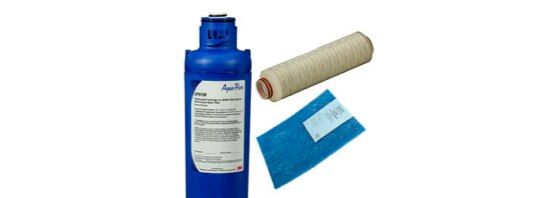 Two cylindrical filters and one rectangular sheet filter.
