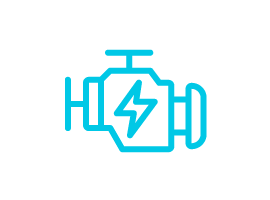 ICE engine with electricity in it icon