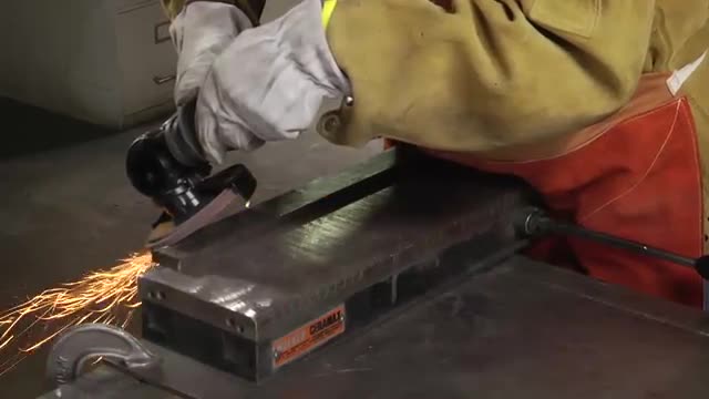 image of beveling with a right angle grinder
