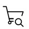 shopping cart with magnifying glass icon